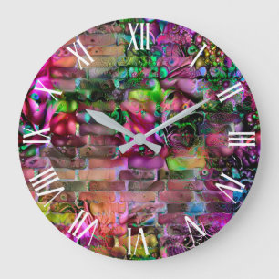 Grande Horloge Ronde Parties scintillant Sea World Collection d'art mod