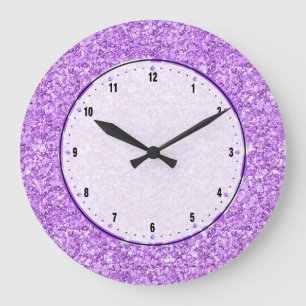 Grande Horloge Ronde Parties scintillant violet de lavande