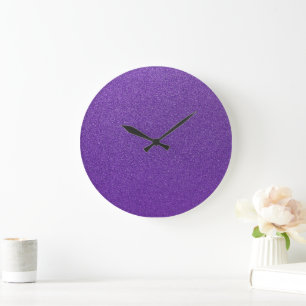 Grande Horloge Ronde Parties scintillant violette, Étincelle, Arrière -
