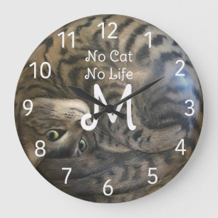 Grande Horloge Ronde Pas de chats, pas de vie