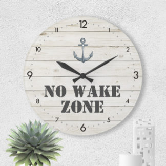 Grande Horloge Ronde Pas d'horloge nautique de zone de réveil | Ancre a