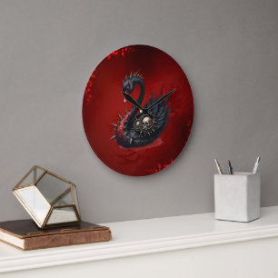 Grande Horloge Ronde Pas votre cygne moyen – Piques, crânes et panache.