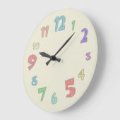 Grande Horloge Ronde Pastel coloré (Angle)