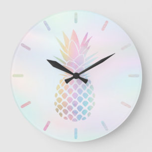Grande Horloge Ronde pastel colors pineapple design