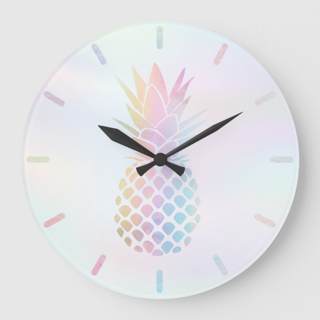 Grande Horloge Ronde pastel colors pineapple design (Recto)