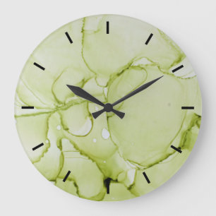 Grande Horloge Ronde Pastel Green Abstract Large Clock Without Numbers