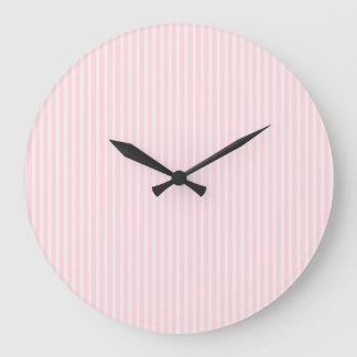 Grande Horloge Ronde Pastel Pink Stripes.