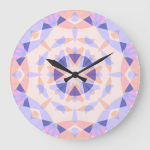 Grande Horloge Ronde Pastel Purple Soft Peach Rose Star Dopamine Décor