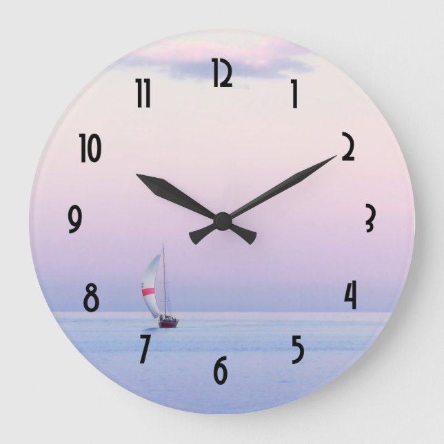 Grande Horloge Ronde Pastel Seascape with a Sailboat (Recto)
