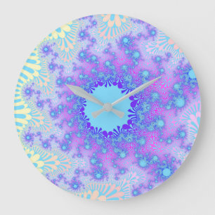 Grande Horloge Ronde Pastel Sky Sunburst