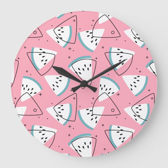 Grande Horloge Ronde Pastèque colorée (Recto)