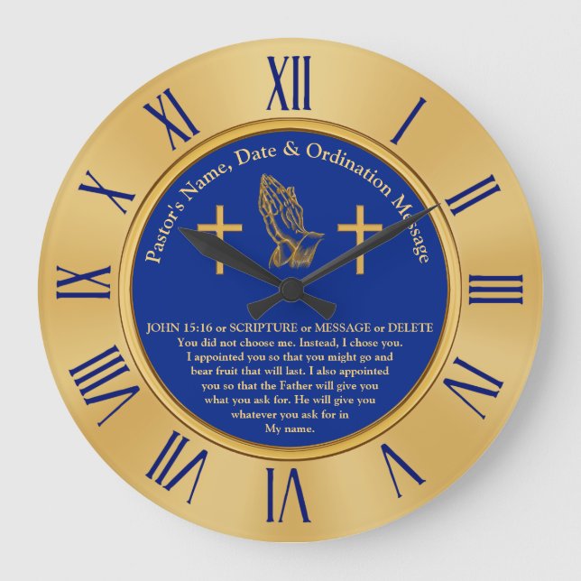 Grande Horloge Ronde Pastor or Priest Ordination Gifts, Personalized (Recto)