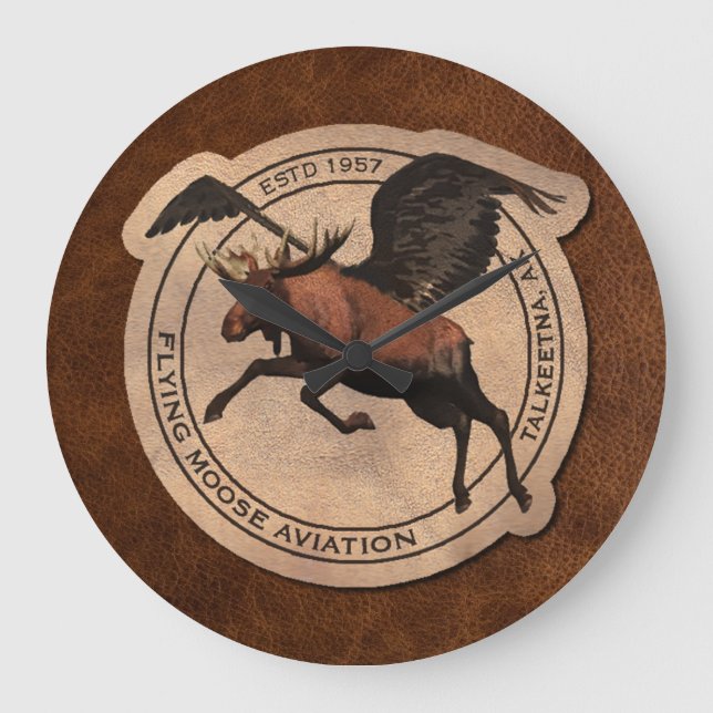 Grande Horloge Ronde Patch Flying Moose Aviation (Recto)