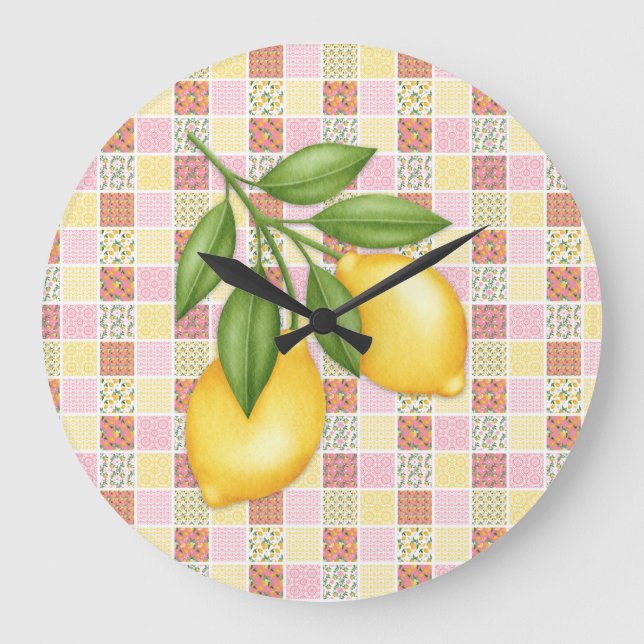 Grande Horloge Ronde Patchwork Lemon (Recto)