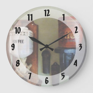 Grande Horloge Ronde Pâte à café et broyeur à café