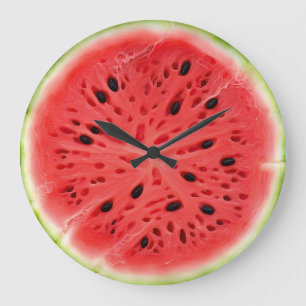 Grande Horloge Ronde Pâte de pastèque Jus Coloré