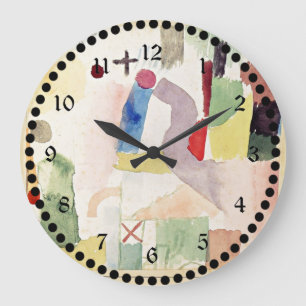 Grande Horloge Ronde Pathetic Watercolor Red, abstract artwork