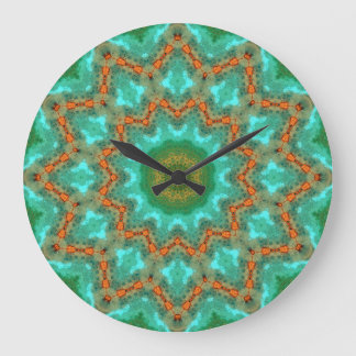 Grande Horloge Ronde Patina en cuivre Mandala 06308-1
