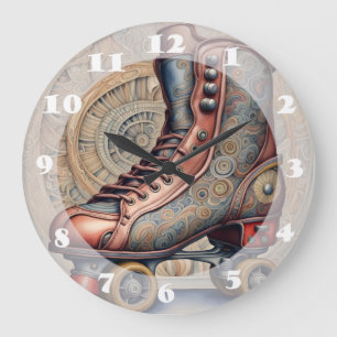 Grande Horloge Ronde Patins à rouleaux vintages