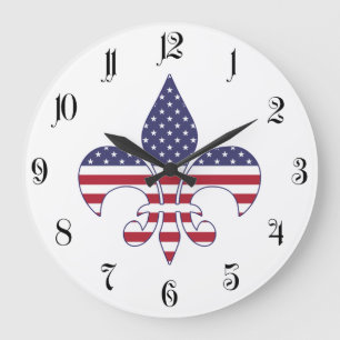 Grande Horloge Ronde Patriotic American Flag