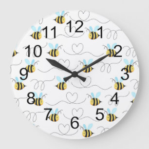 Grande Horloge Ronde Patters de Adorable Bumble
