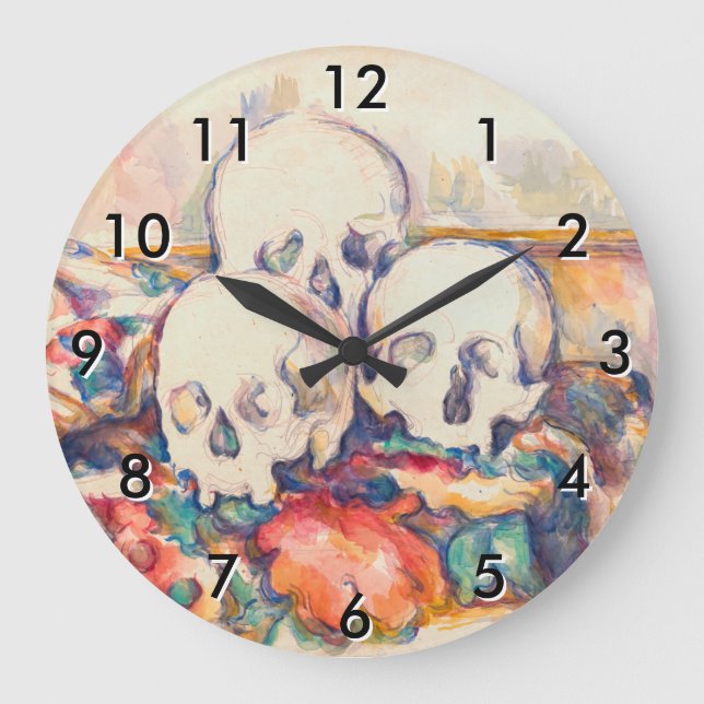 Grande Horloge Ronde Paul Cezanne - Les Trois Crânes Aquarelle (Recto)