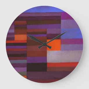 Grande Horloge Ronde Paul Klee Fire Le Soir Art Abstrait