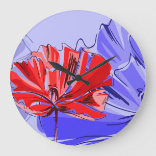 Grande Horloge Ronde Pavot de souvenir