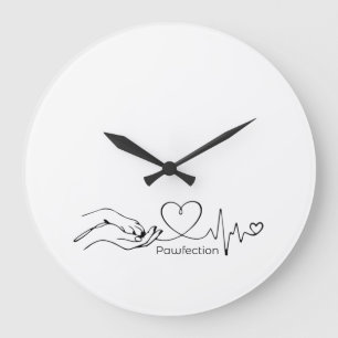 Grande Horloge Ronde Pawfection One-Line Art – Amoureux des chiens mini