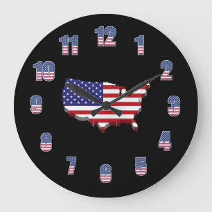 Grande Horloge Ronde Pays américain patriotique