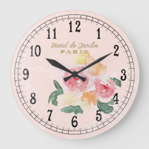 Grande Horloge Ronde Pays chic ou cottage chic