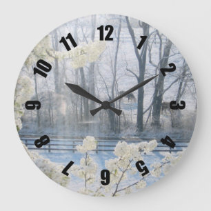 Grande Horloge Ronde Paysage de la nature pastorale en hiver