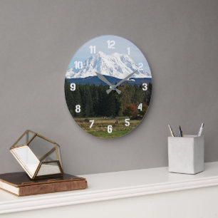 Grande Horloge Ronde Paysage Pittoresque du Mont Rainier