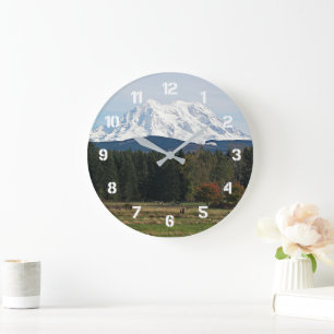 Grande Horloge Ronde Paysage Pittoresque du Mont Rainier