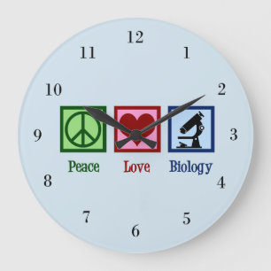 Grande Horloge Ronde Peace Love Biology