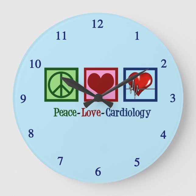 Grande Horloge Ronde Peace Love Cardiology Office (Recto)