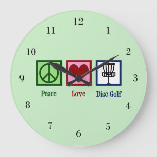 Grande Horloge Ronde Peace Love Disk Golf