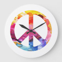 Peace Sign Hippie Girl 70s Watercolor Art