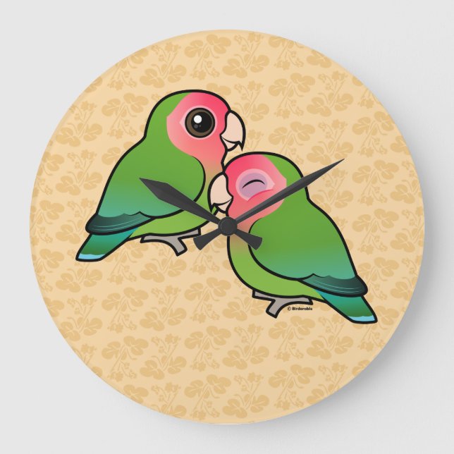 Grande Horloge Ronde Peach-face Lovebird Adorable Pair (Recto)