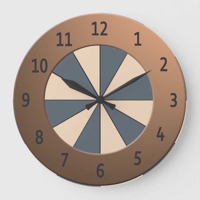 Grande Horloge Ronde Peach Rays Shiny Metallic Digits Circle (Recto)