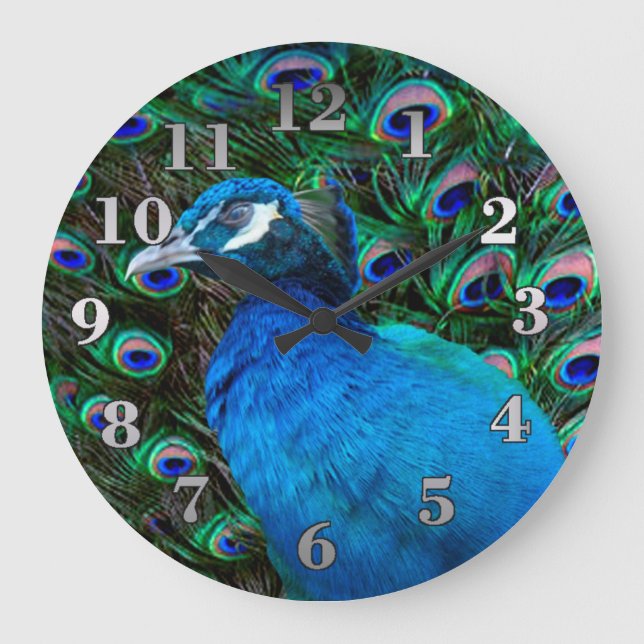 Grande Horloge Ronde Peacock et Feather (Recto)
