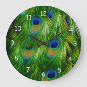 Grande Horloge Ronde Peacock feather