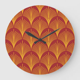 Grande Horloge Ronde Peacock or rouge : Art Déco.