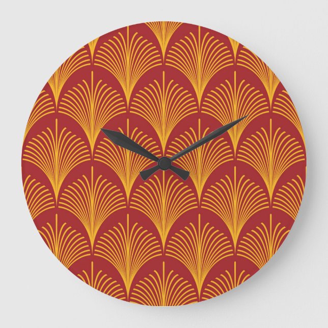 Grande Horloge Ronde Peacock or rouge : Art Déco. (Recto)