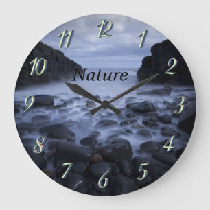 Grande Horloge Ronde Pebbles and Rocks along the Ocean Shoreline Large