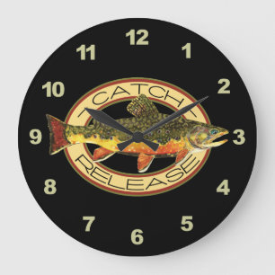 Grande Horloge Ronde Pêche à la truite
