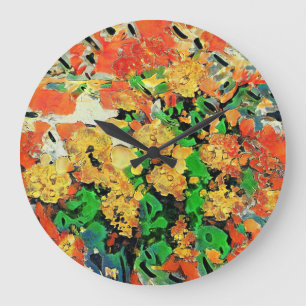 Grande Horloge Ronde Peinture à l'huile Retro : Van Gogh Monet