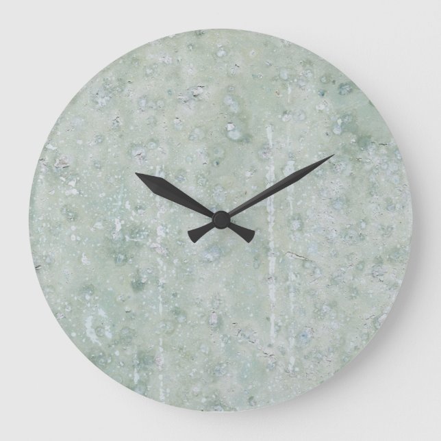Grande Horloge Ronde Peinture Abstraite blanche et gris (Recto)