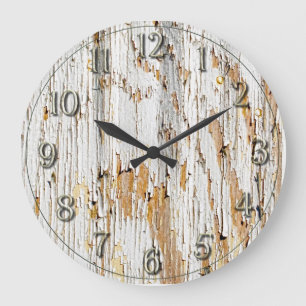 Grande Horloge Ronde Peinture blanche Peinture Abstraite