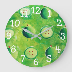 Grande Horloge Ronde Peinture de pommes